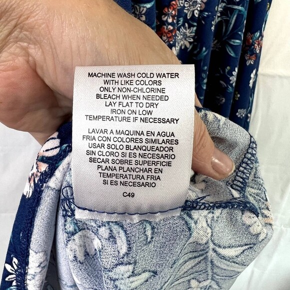 Candies NWT Sleeveless Blue Floral Faux Wrap Front Fit & Flare Dress Size Small - Picture 8 of 10